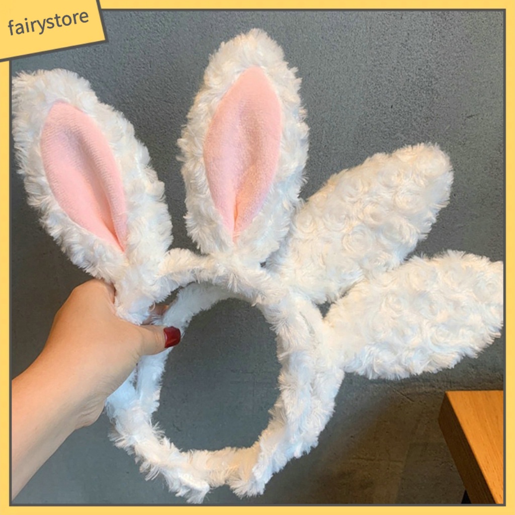 Băng Đô Cài Tóc Tai Thỏ Hoạt Hình Không Trượt Cho Nữ