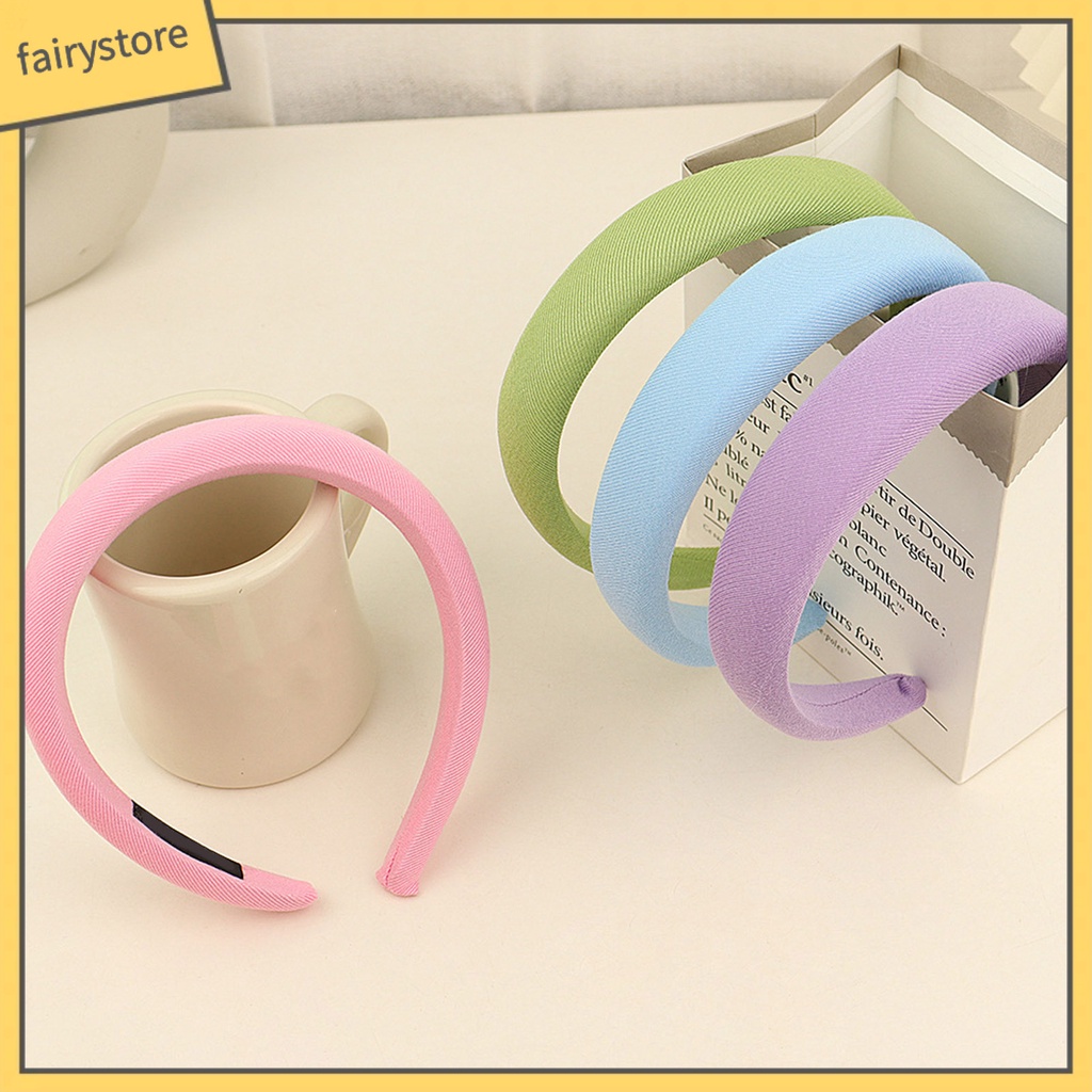 Băng Đô Cài Tóc Mềm Mại Co Giãn Gọn Nhẹ Chống Trượt Màu Trơn Dành Cho Nữ