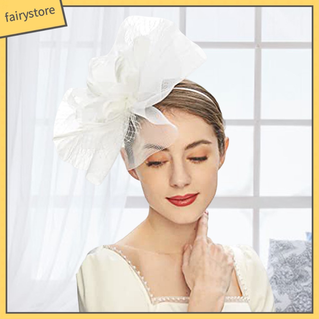 Băng Đô Cài Tóc Đính Lông Vũ Thời Trang Cho Cô Dâu