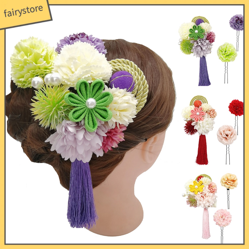 Bộ 3 Kẹp Tóc Hoa Đính Ngọc Trai Nhân Tạo Chống Rơi Thời Trang Dự Tiệc