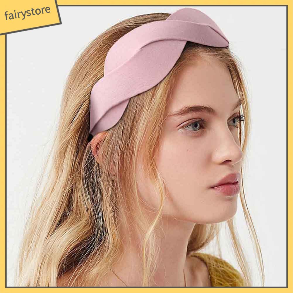 Băng Đô Cài Tóc Màu Trơn Họa Tiết Gợn Sóng Thời Trang Dành Cho Nữ