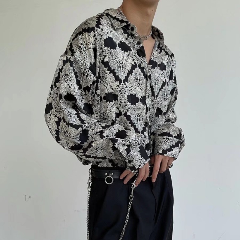 Áo Sơ Mi Dài Tay Họa Tiết Hoa Cao Cấp Thời Trang Theo Phong Cách Pháp Cho Nam