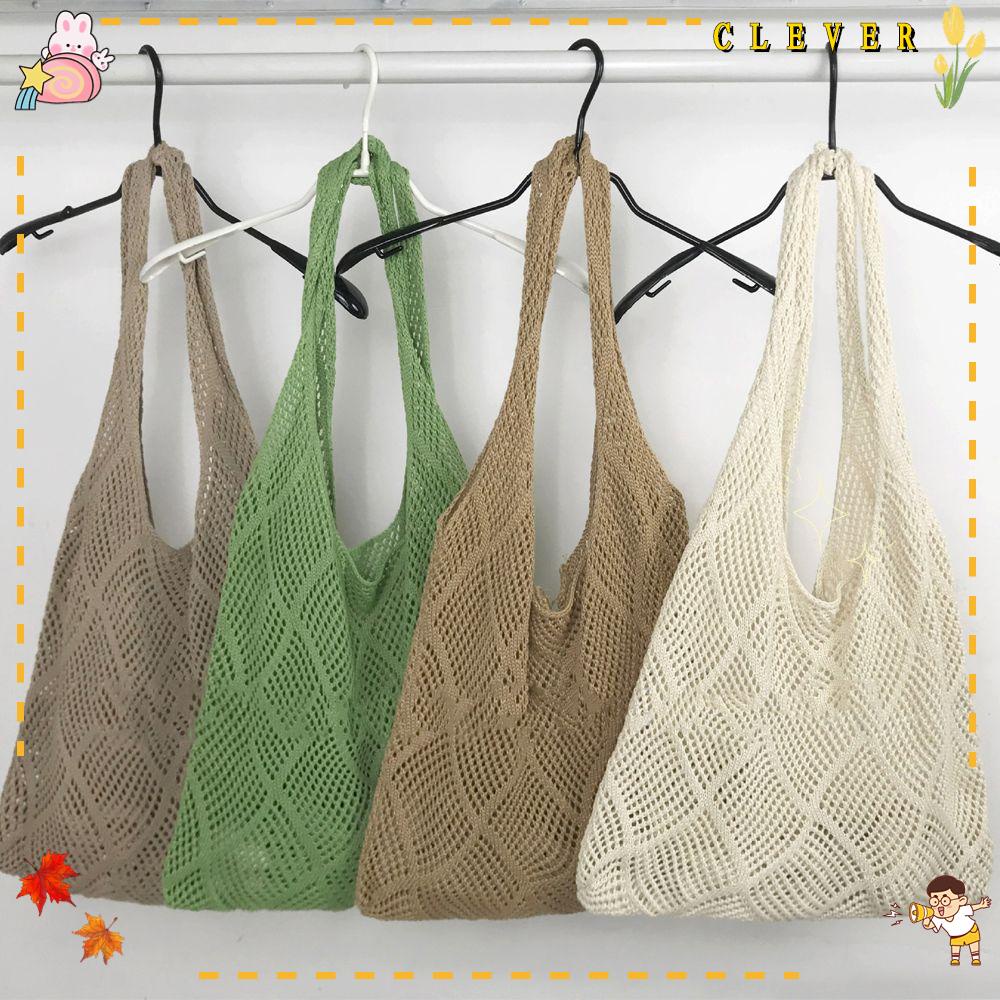 Túi Xách Đeo Vai Đan Len Sức Chứa Lớn Thời Trang Cho Nữ