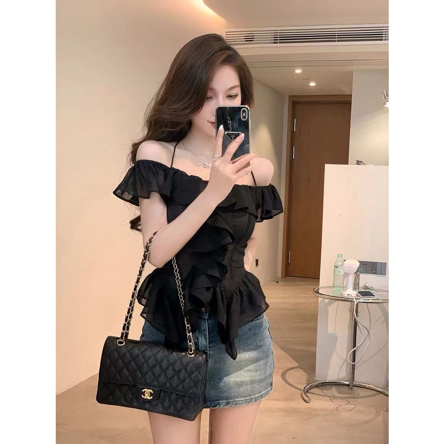 Áo Thun Nữ Ngắn Tay Vạt Xéo Gợi Cảm