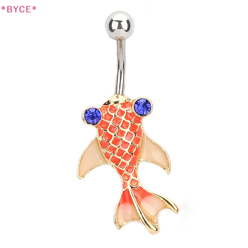 Khuyên Rốn Hình Cá Vàng Bằng Thép Không Gỉ Đính Đá Thời Trang Cho Nữ Mới