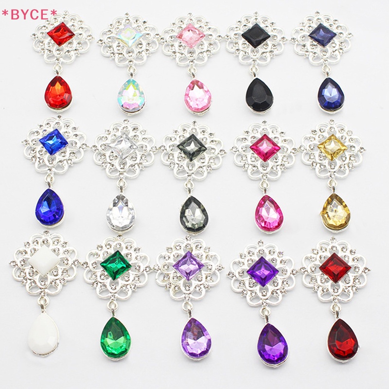 Nút Hợp Kim Acrylic 25 * 45MM Đính Đá Trang Trí Hộp Quà Đám Cưới