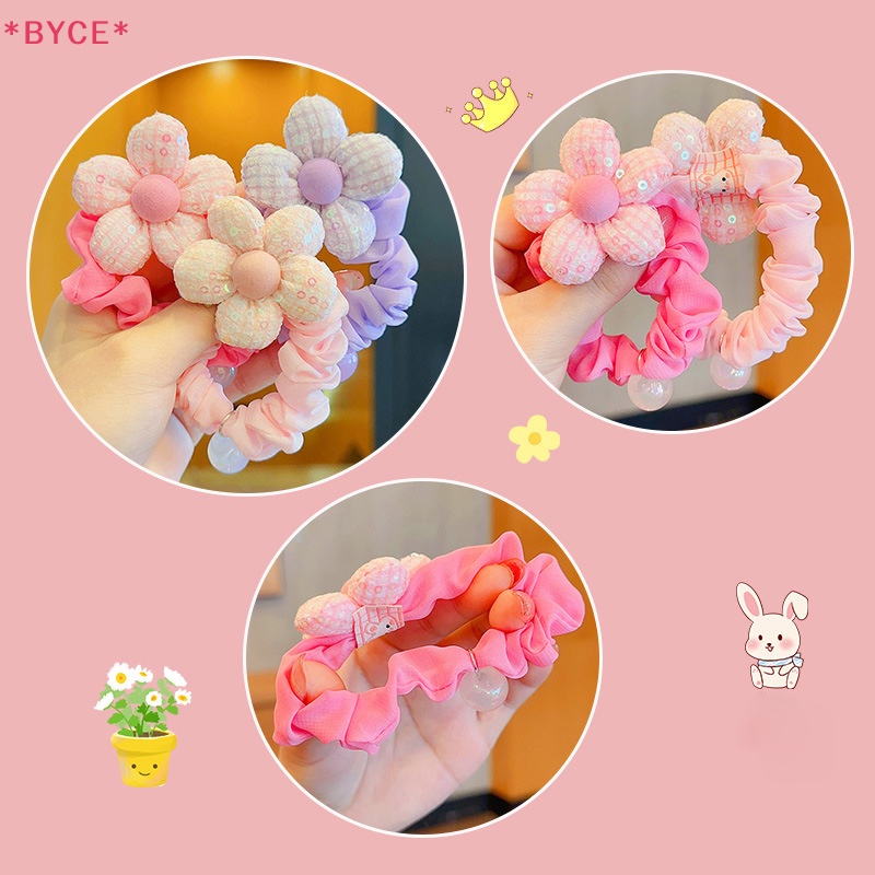 1 Dây Buộc Tóc Đính Hoa Kim Sa Lấp Lánh Phong Cách Hàn Quốc Cho Bé Gái Mới