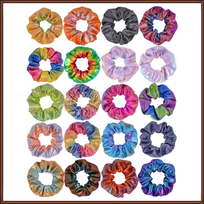 Set 24 Dây Cột Tóc Co Giãn Hai Màu Sắc Gradient Dành Cho Nữ