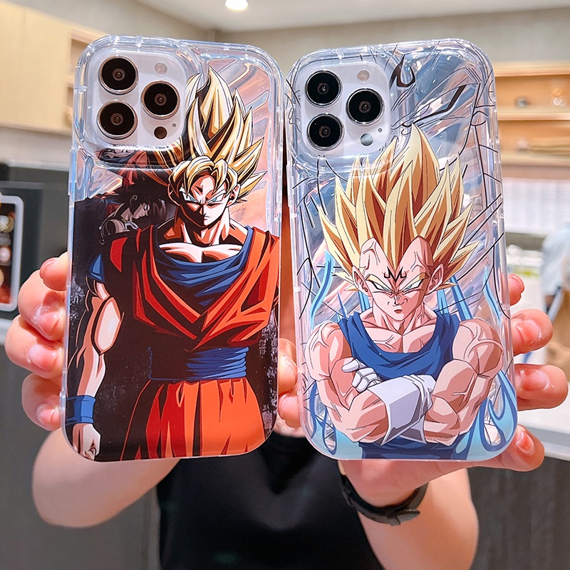 Ốp Điện Thoại Dẻo Màu Laser Họa Tiết Hoạt Hình Dragon Ball Cho iPhone 14ProMax 13 11 12 Pro Max 11
