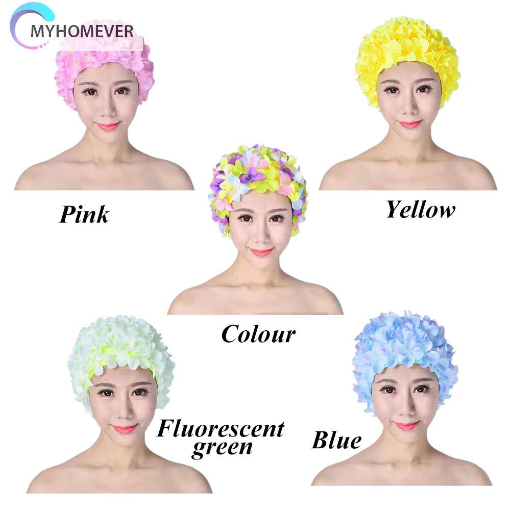 Mũ Bơi In Hoa 3D Thoáng Khí Thoải Mái Cho Nữ