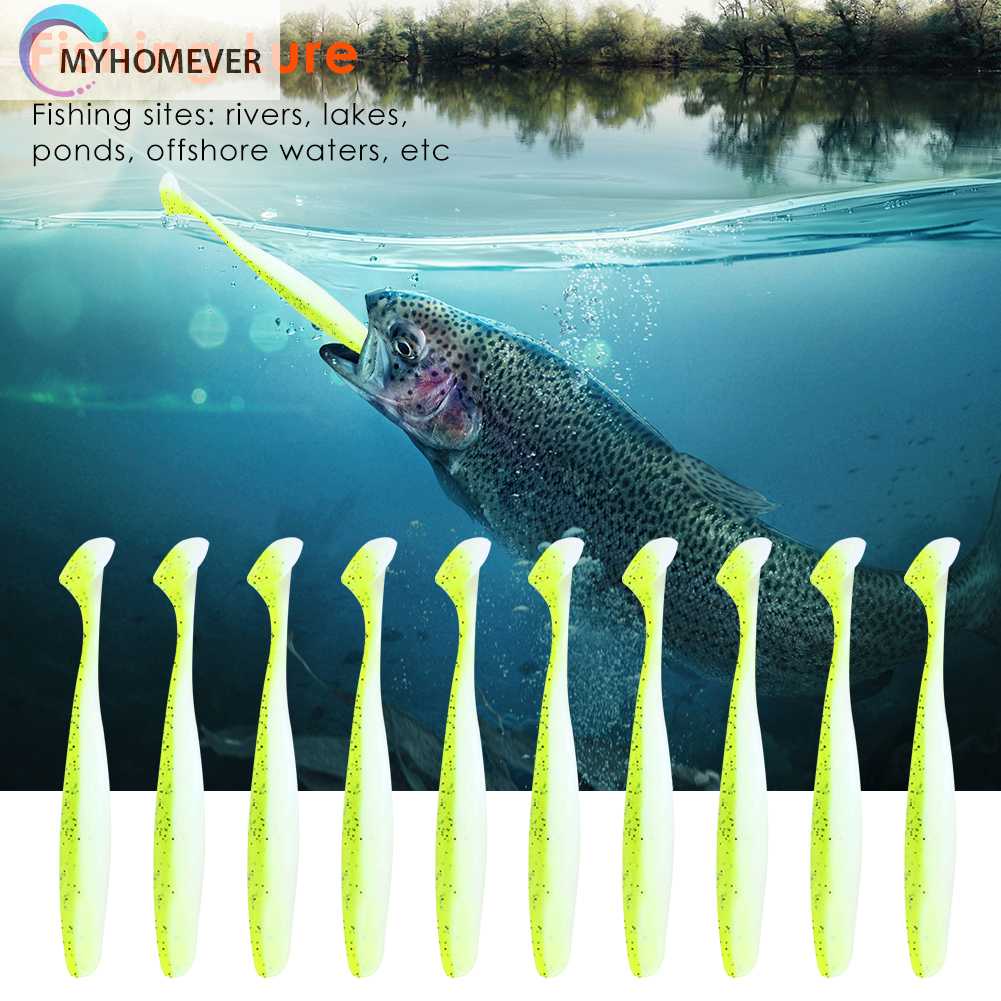 Set 10 Mồi Giun Giả Mềm Câu Cá 7cm 2g