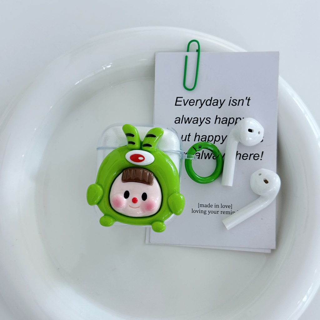 Vỏ Bảo Vệ Hộp Sạc Tai nghe không dây AirPods 1 2 gen3 pro2 2022 Bằng tpu Mềm Trong Suốt Họa Tiết Hoạt Hình 3D Sáng Tạo