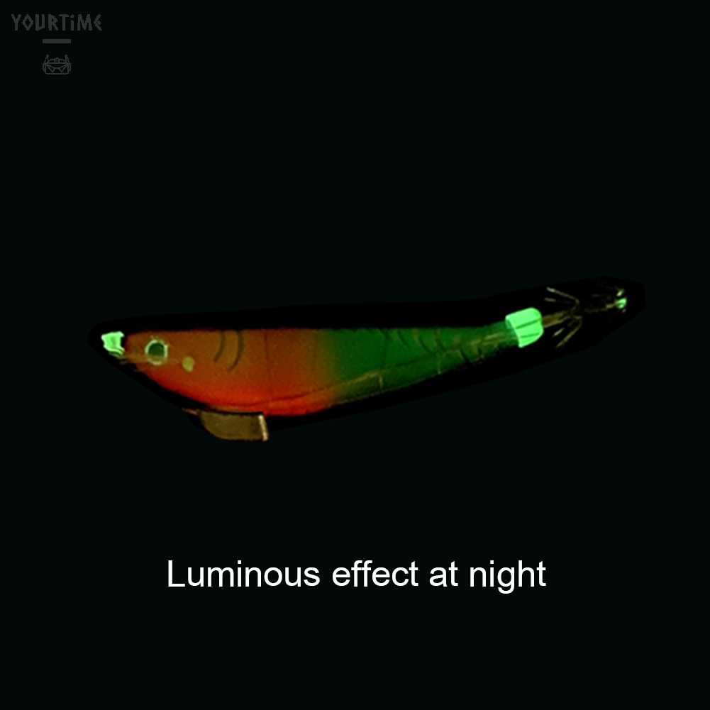 Mồi Câu Cá Giả Hình Tôm Bằng Gỗ Phát Quang Kích Thước 100mm 12g