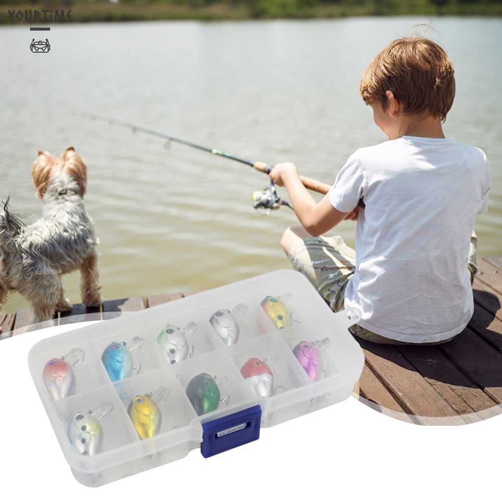 Set 10 Mồi Giả Nhử Cá Bằng Nhựa Gắn Kèm Móc Câu