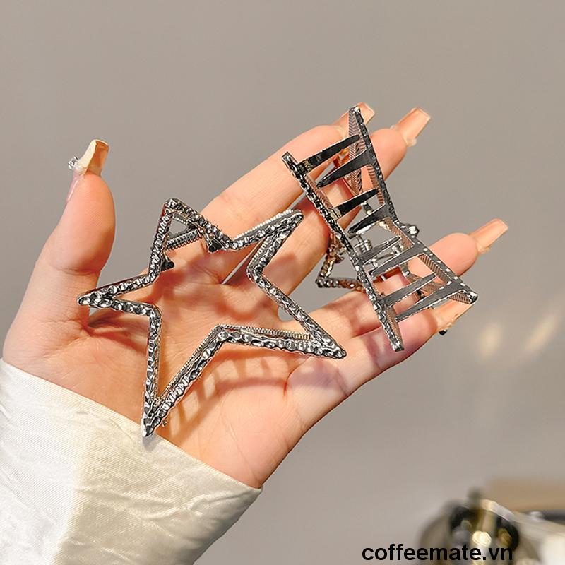 ⭐Y2k Kẹp Tóc Đuôi Ngựa Bằng Kim Loại Hình Ngôi Sao Năm Cánh Ngọt Ngào Cá Tính Cho Nữ