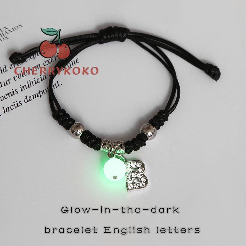 🍒🍒CHERRYKOKO Vòng Tay Dạ Quang ĐíNh 26 Kí Tự ĐộC ĐáO