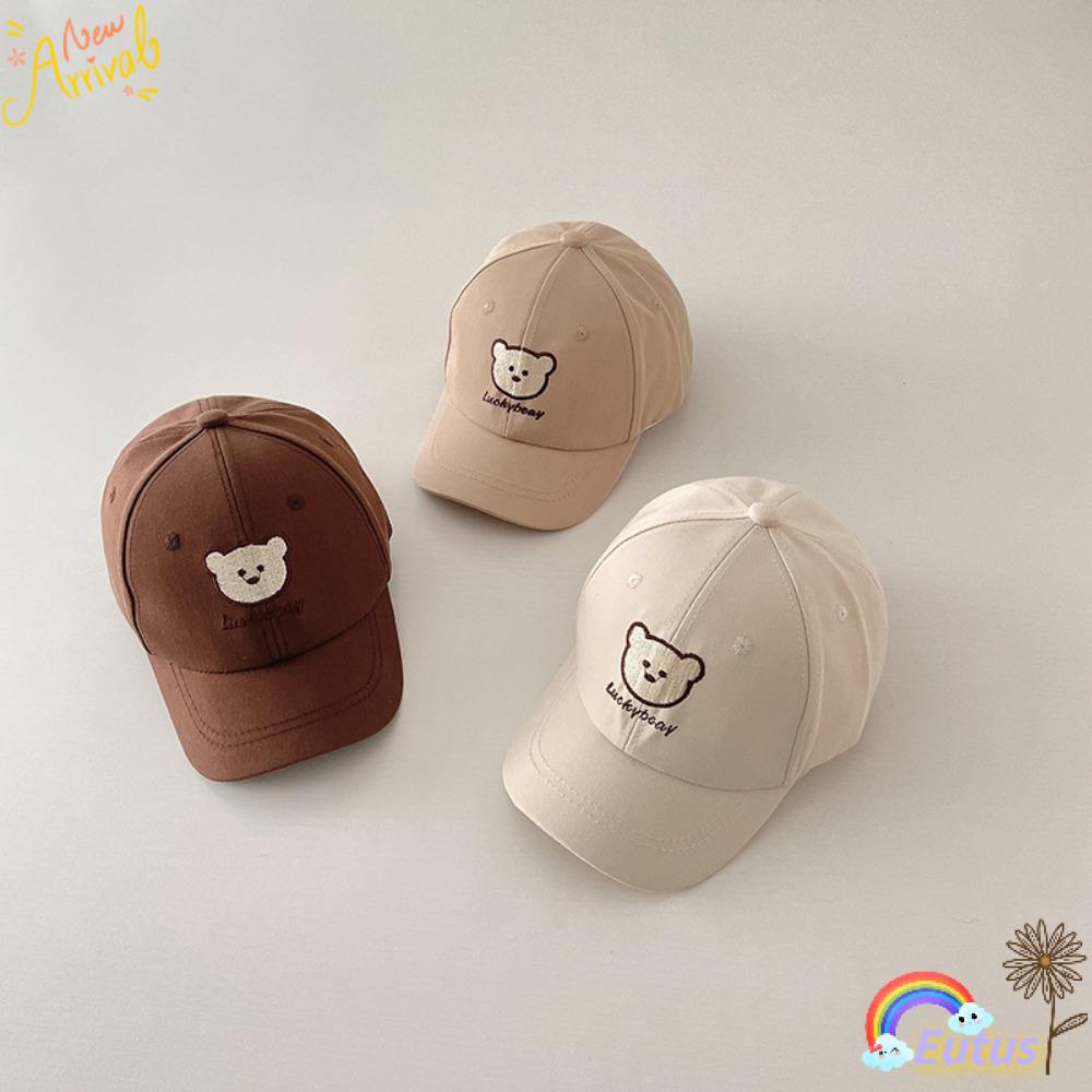 Mũ Lưỡi Trai Mềm Mại Thêu Hình Gấu Thời Trang Mùa Hè