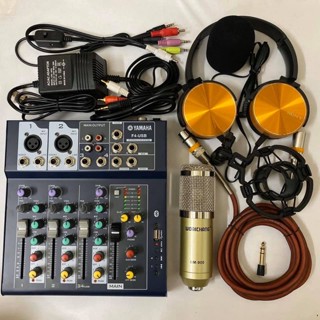 BỘ combo míc THU ÂM hát karaoke online BM900 BÀN TRỘN ÂM THANH MIXER YAMAHA F4 USB tặng tai nghe 450 bh 6 tháng