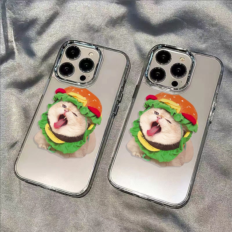 ✅Ốp Điện Thoại Dẻo Họa Tiết Bánh Burger Dễ Thương Chống Sốc Cho Iphone12 OFDT 814proplus Cat 11 / 7 13