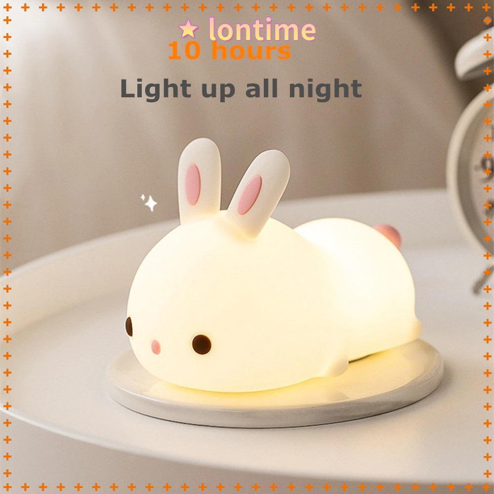 Đèn Ngủ Silicone Cảm Ứng 16 Màu Hình Thỏ Đáng Yêu