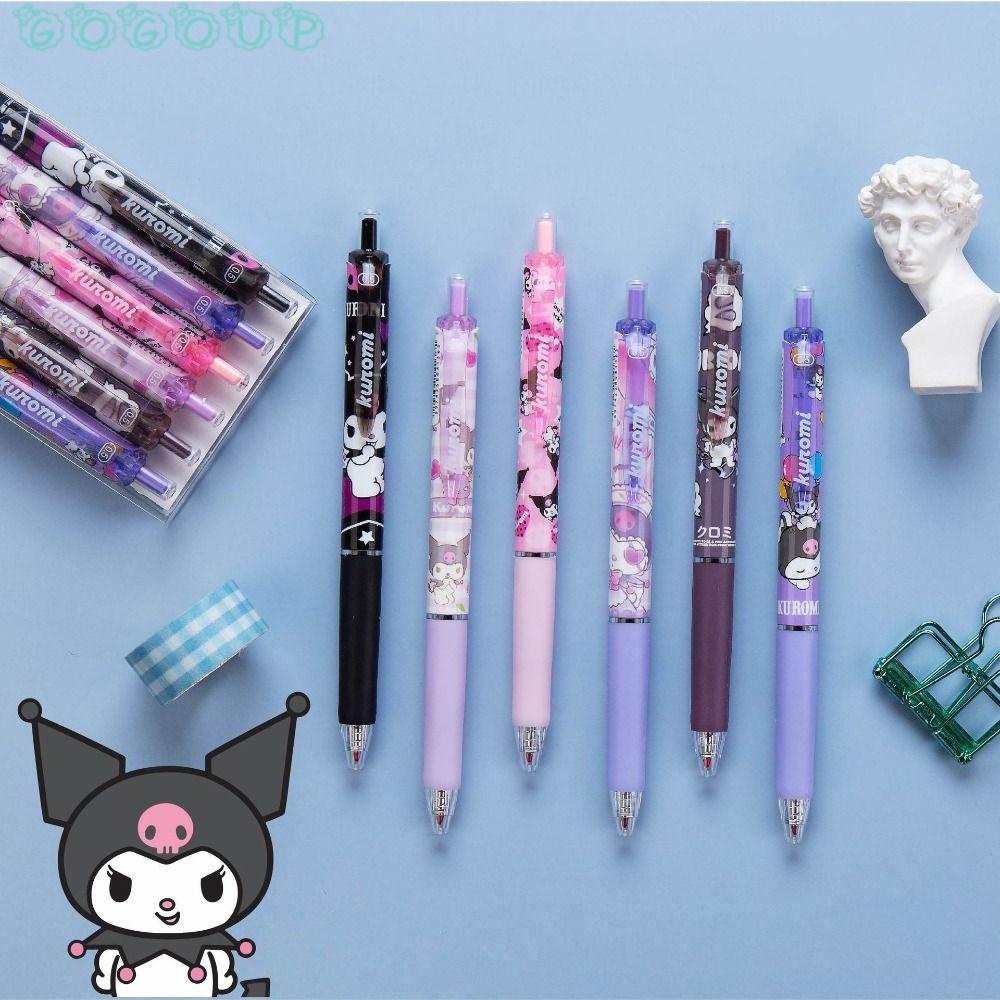 Set 6 Bút Bi Mực Đen Họa Tiết Hoạt Hình Kuromi