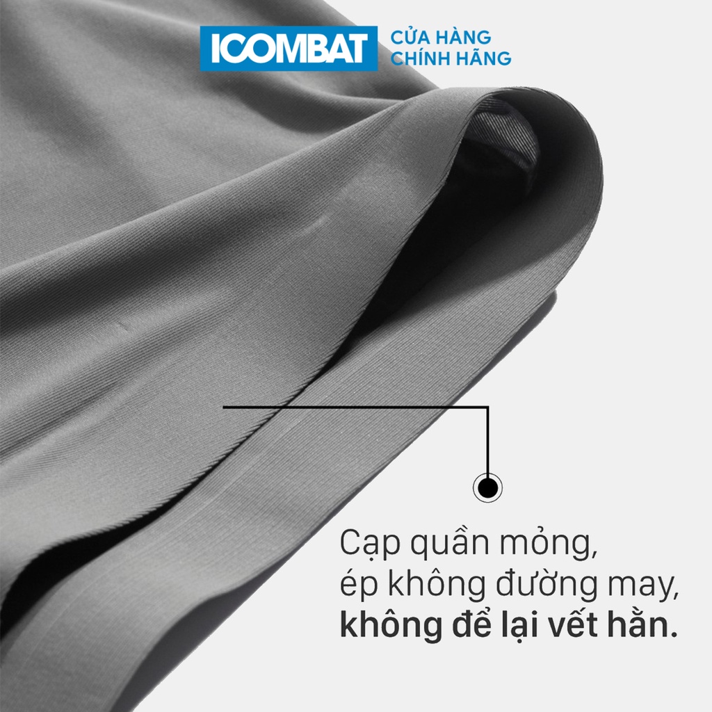 Combo 4-6 quần lót boxer nam iCOMBAT chất liệu lụa sữa SilkTek™ Bộ sịp đùi lụa lạnh không đường may