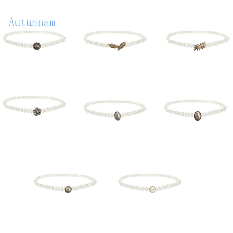 Thắt Lưng Co Giãn Đính Hạt Ngọc Trai Thời Trang Sa