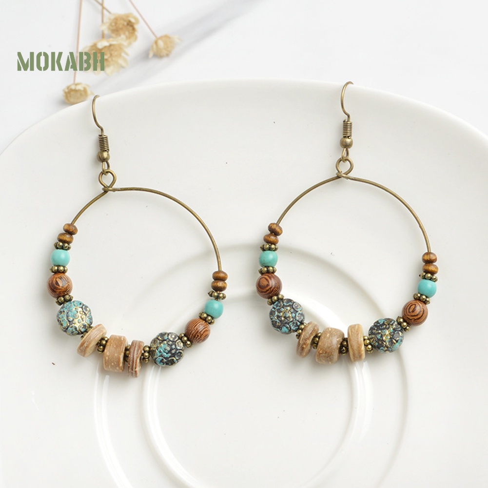 [Mok Abh] Bông Tai Tròn Phong Cách Bohemian