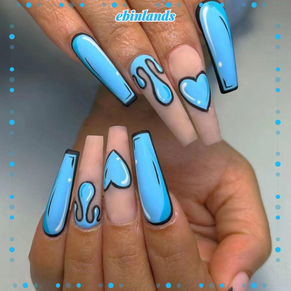 Set 24 Móng Tay Giả Che Phủ Toàn Diện Tháo Rời Được Kiểu Pháp|Phụ Kiện Múa Ba Lê Chuyên Dụng Chất Lượng