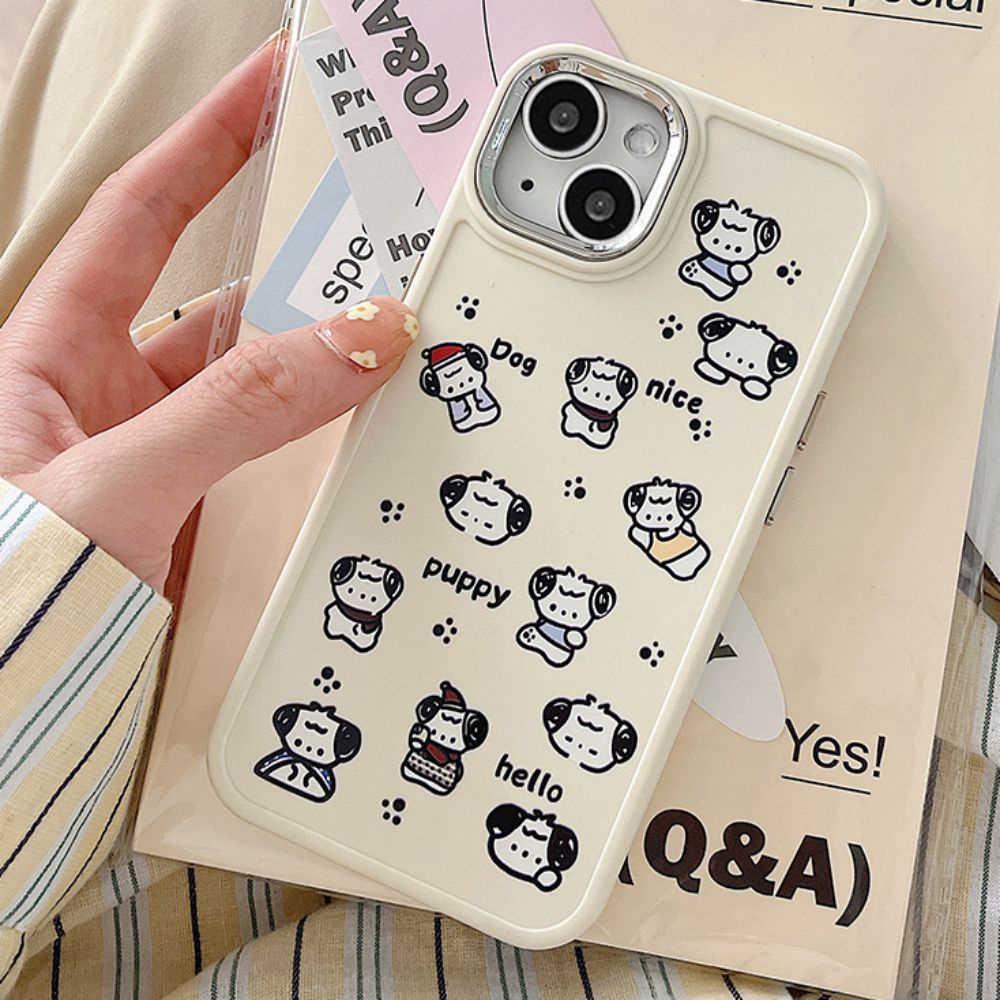 Ốp Điện Thoại TPU Mềm Chống Sốc Họa Tiết Dấu Chân Cún Graffiti Mạ Điện Cho IPhone 11 14 13 12 Pro Max