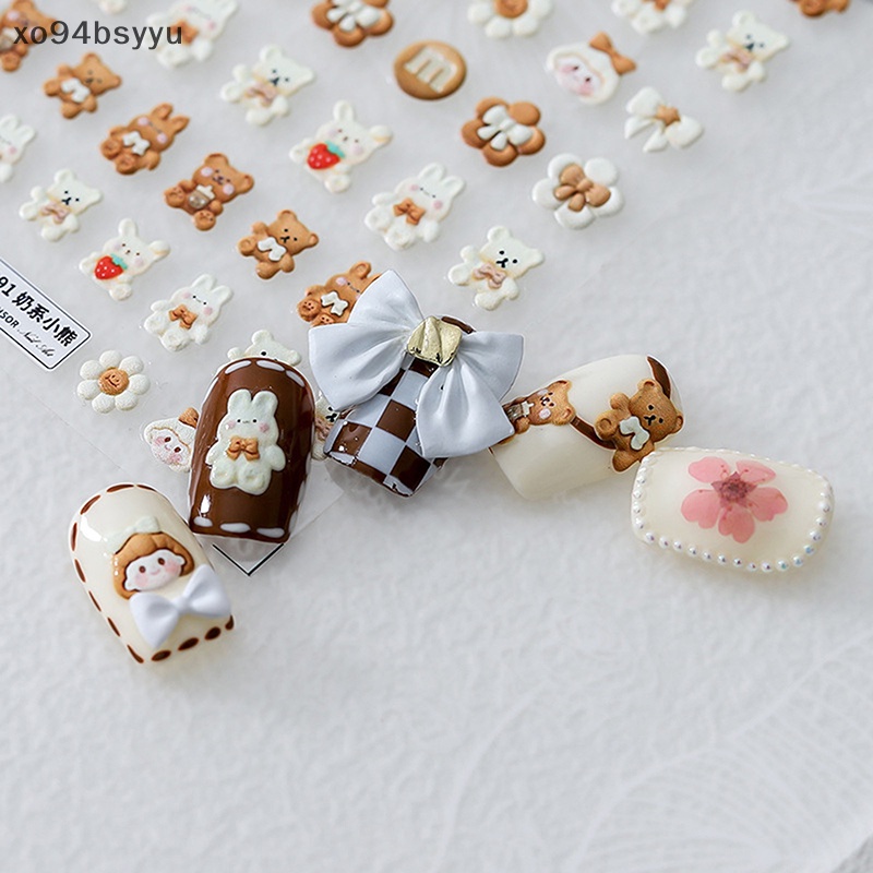 Miếng Dán Trang Trí Móng Tay 5D Hình Gấu Thỏ Đáng Yêu xo94bsyyu