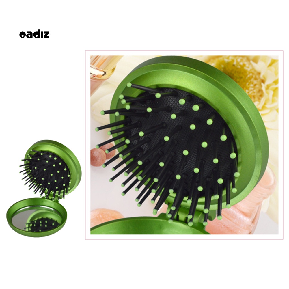 Lược Chải Tóc Mát Xa Da Đầu Thiết Kế Nhỏ Gọn Tích Hợp Gương Tiện Dụng