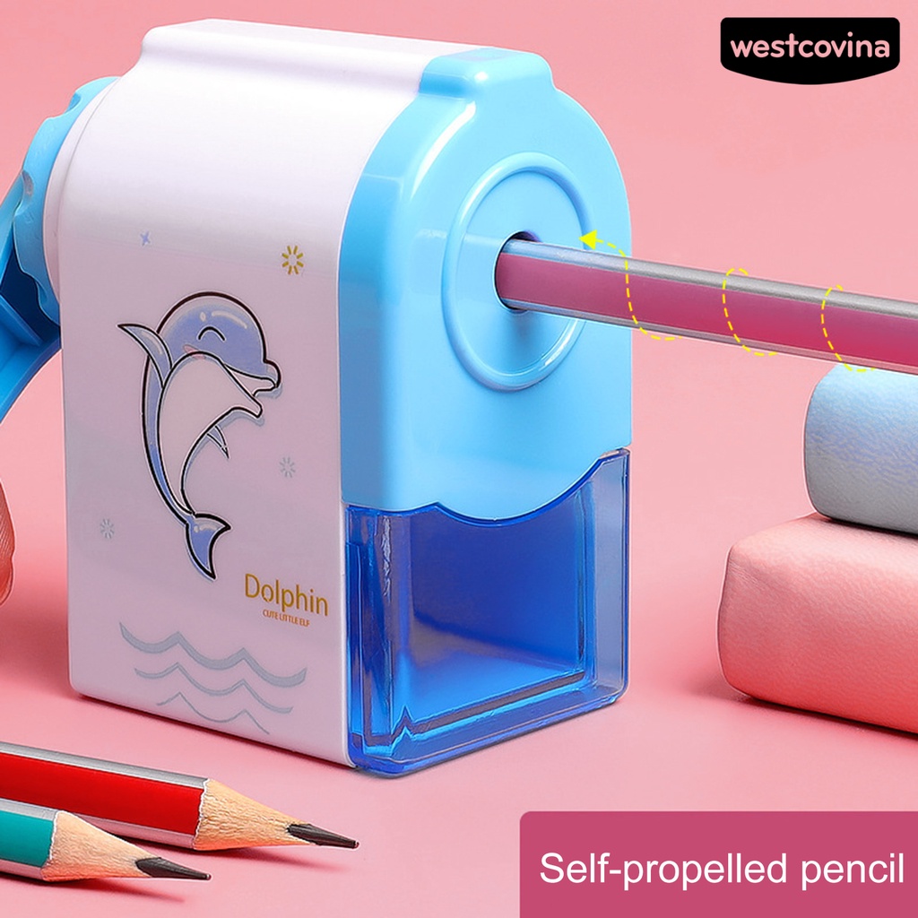 [WSTN]✎Dụng Cụ Gọt Bút Chì Họa Tiết Cá Heo Hoạt Hình Dễ Thương