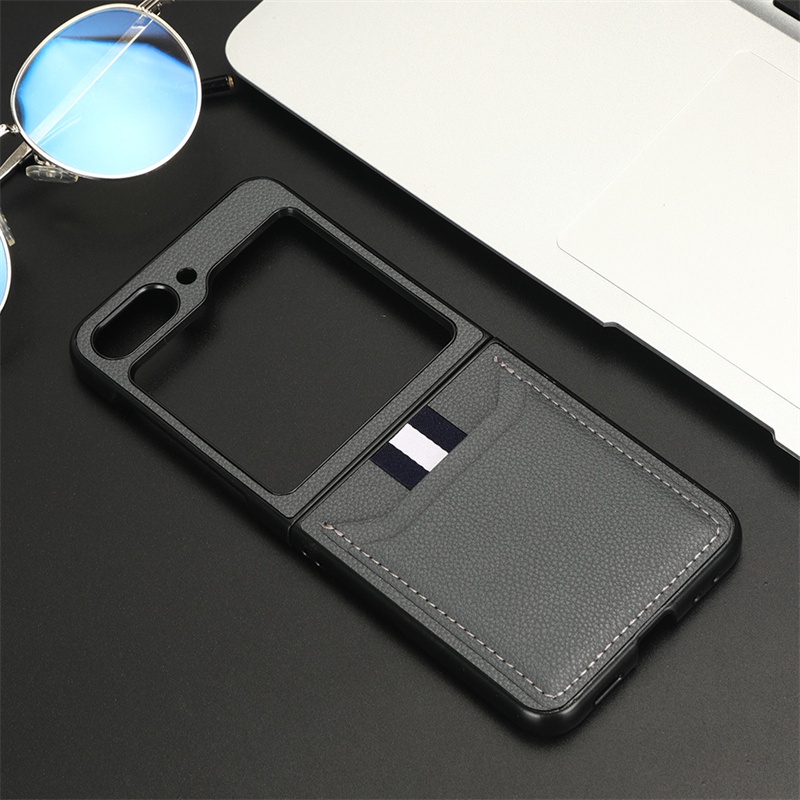 Ốp Lưng Bọc Da Có Ngăn Đựng Thẻ Cho Điện Thoại Samsung Galaxy Z Flip 5 5G Z Flip5 4 3