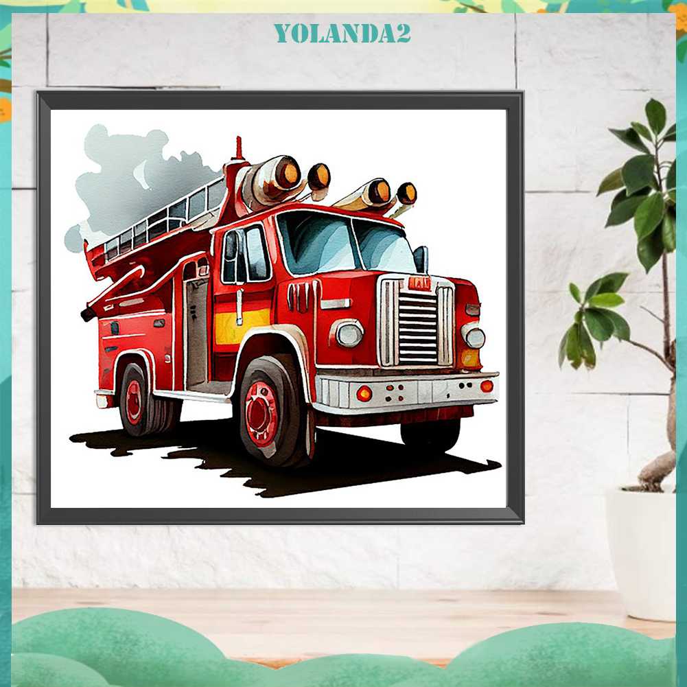 Tranh Đính Đá Kim Cương Toàn Bộ 5D DIY Hình Vẽ Lửa Trang Trí Nhà Cửa