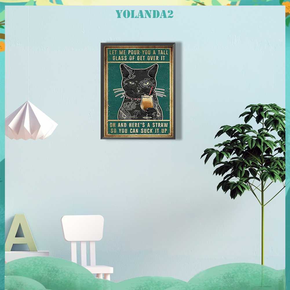 Tranh Đính Đá Kim Cương Toàn Bộ 5D DIY Hình Vẽ Mèo Trang Trí Nhà Cửa