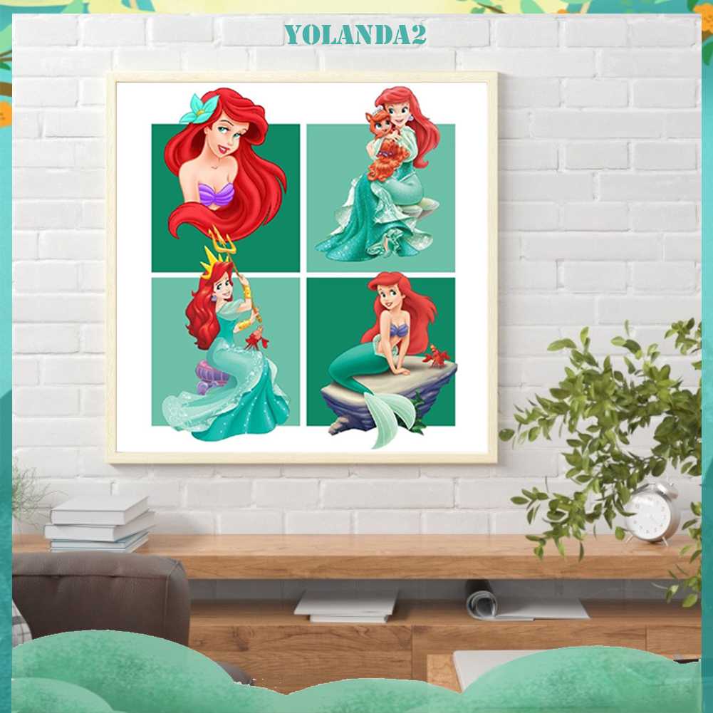 Bộ Tranh Đính Đá 5D Họa Tiết Công Chúa Hoạt Hình Độc Đáo DIY Dùng Trang Trí Nhà Cửa