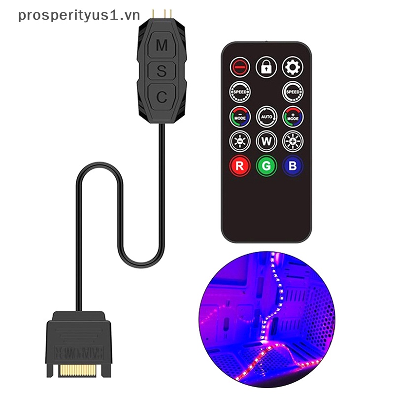 [prosperityus1] Bộ Điều Khiển Mini Argb 5v 3pin Sang SATA Tích Hợp Đèn Tản Nhiệt Nước Làm Mát Cho Cpu