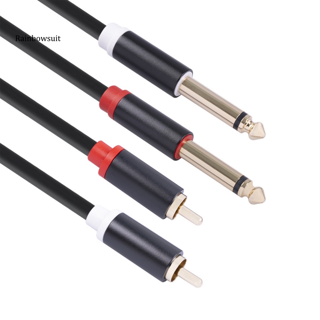 Cáp Âm Thanh AUX Mạ Vàng Chuyển Đổi Từ 2 RCA Sang 2X6.35Mm Chuyên Dụng