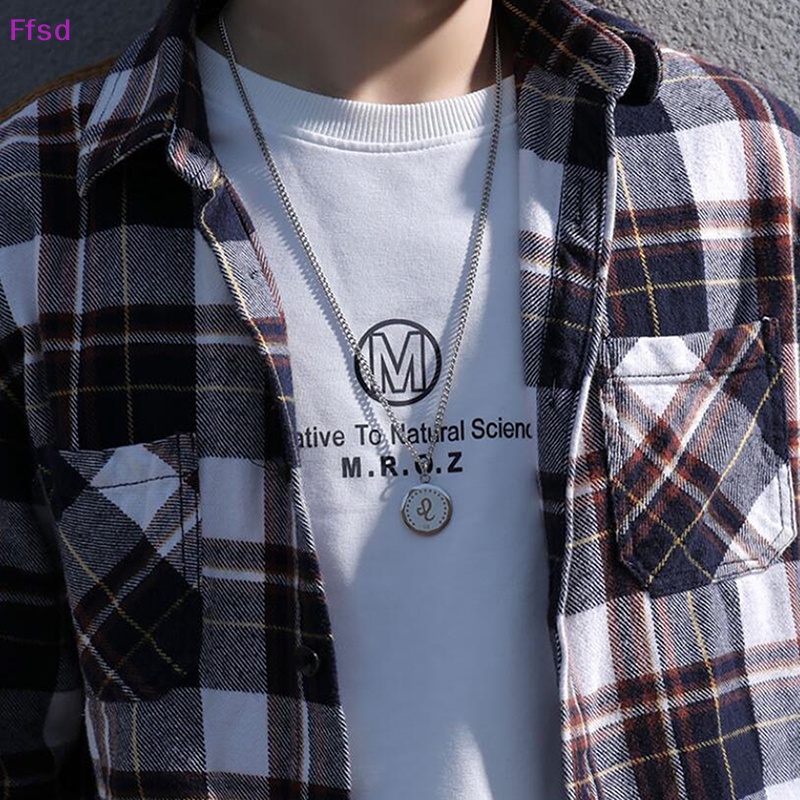 {Ffsd} Dây Chuyền Mặt Hình Tròn Bằng Thép Không Gỉ Trang Sức Giáng Sinh Quà Tặng Giáng Sinh Bán Chạy