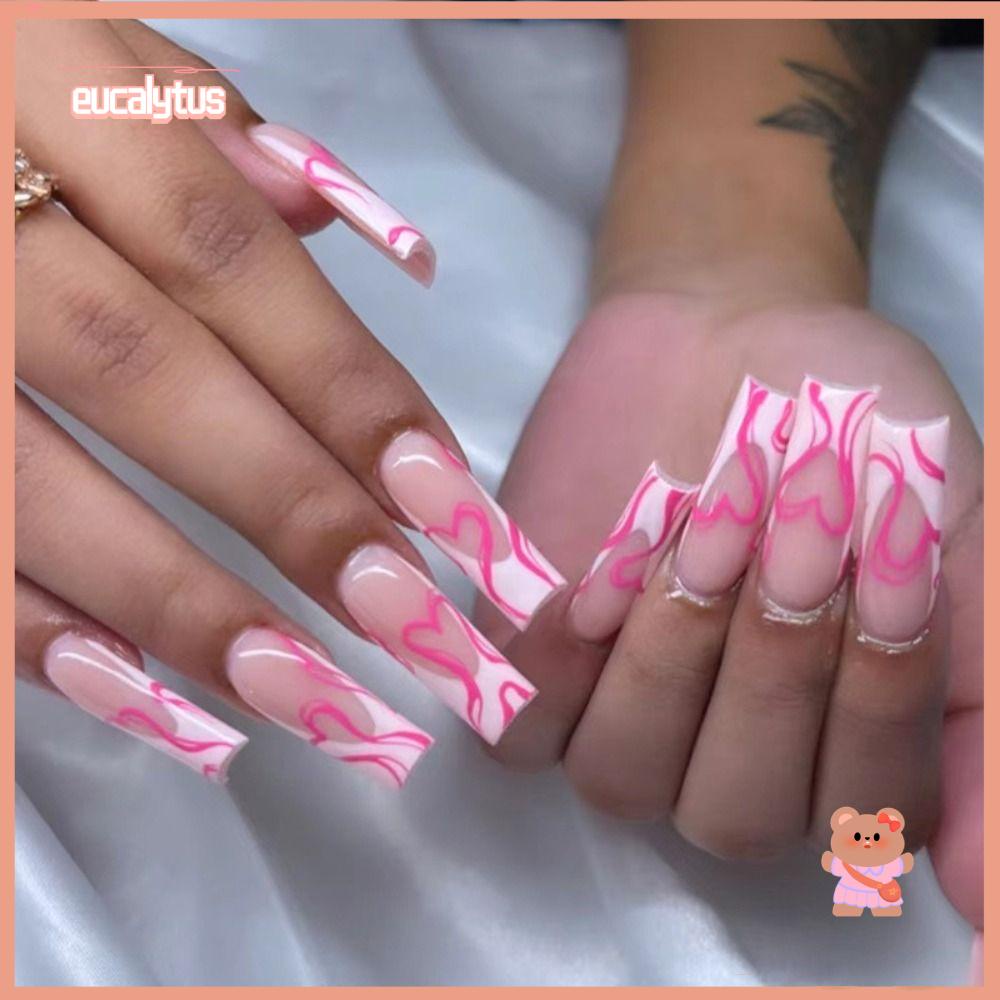 Set 24 Móng Tay Giả Phủ Toàn Diện Màu Gradient Độc Đáo DIY