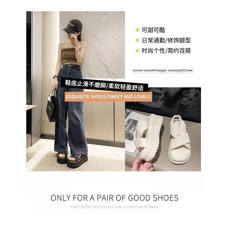 Sandal Roman Đế Dày Phong Cách Thời Trang Mùa Hè 2023 Mới Cho Nữ