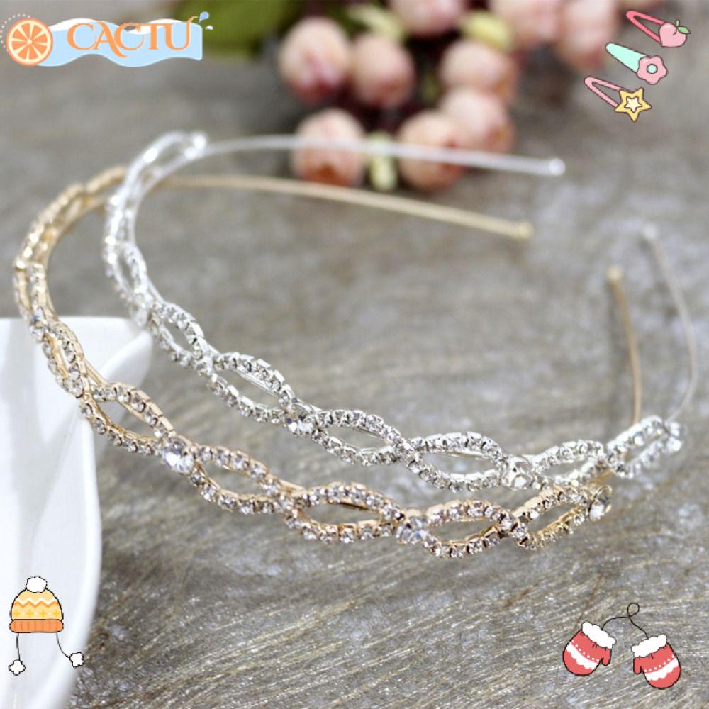 CACTU Lược Cài Tóc Hình Hoa Lá Đính Đá Lấp Lánh Cho Cô Dâu