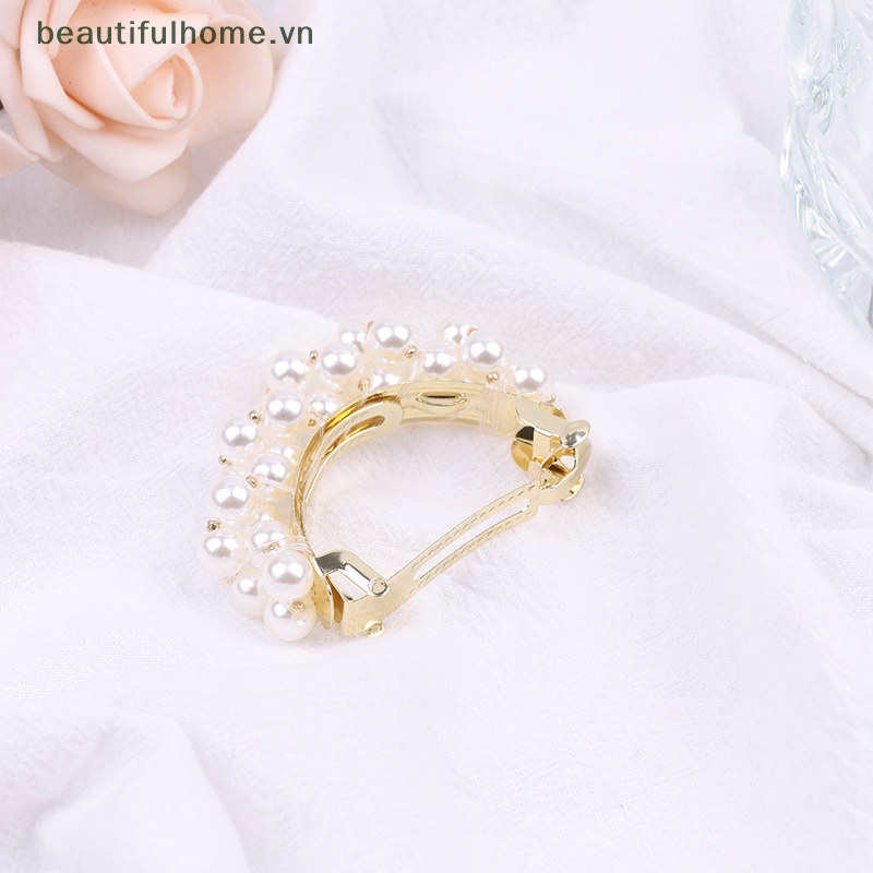 Kẹp Tóc Đính Ngọc Trai Thiết Kế Tinh Tế Sang Trọng Cho Nữ