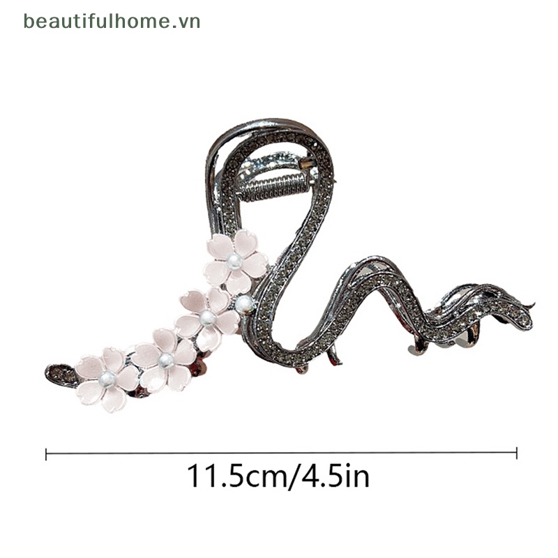 Kẹp Tóc Càng Cua Hình Hoa Đào Bằng Kim Loại Cho Nữ
