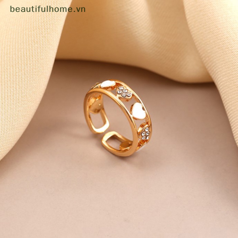 Nhẫn Hình Trái Tim Dạng Mở Thanh Lịch Thời Trang Cho Nữ 1 Tuổi