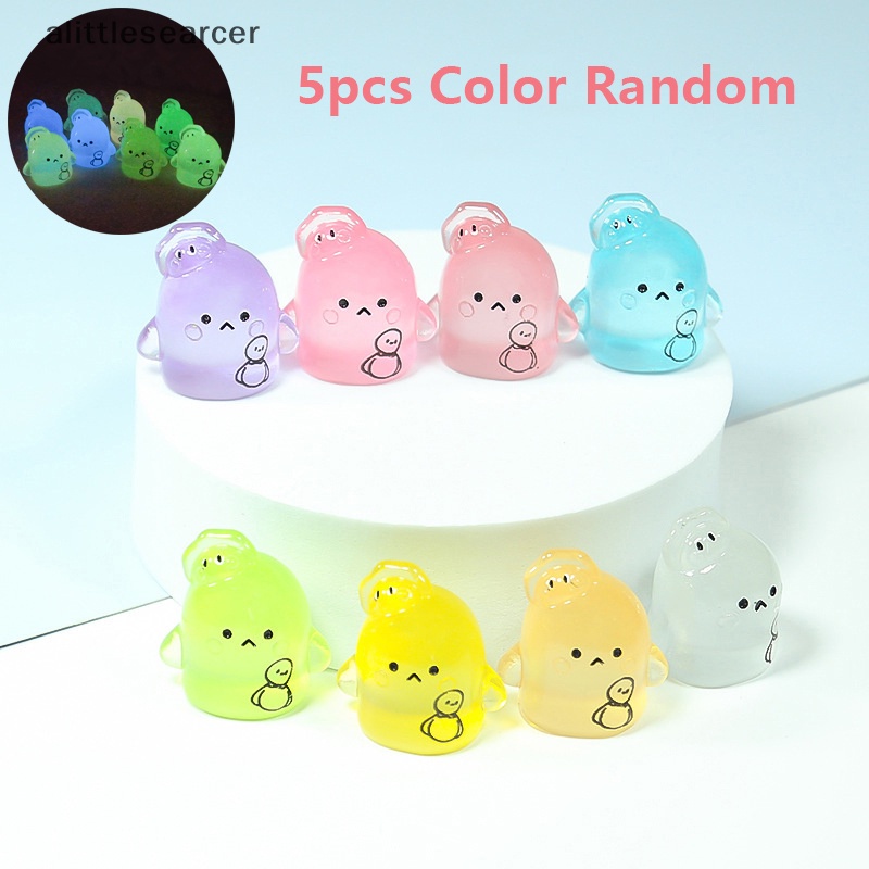 Bộ 5 Mô Hình Búp Bê Hoạt Hình Mini Bằng Nhựa Phát Quang Dễ Thương Trang Trí Nhà Cửa / Sân Vườn / Xe Hơi