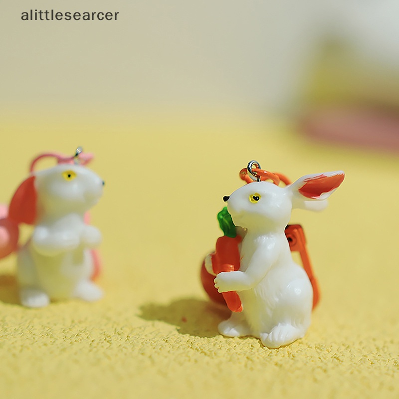 Móc Khóa Resin Mặt Hình Thỏ Và Cà Rốt Tráng Men Dễ Thương Bằng Hợp Kim Cho Cặp Đôi