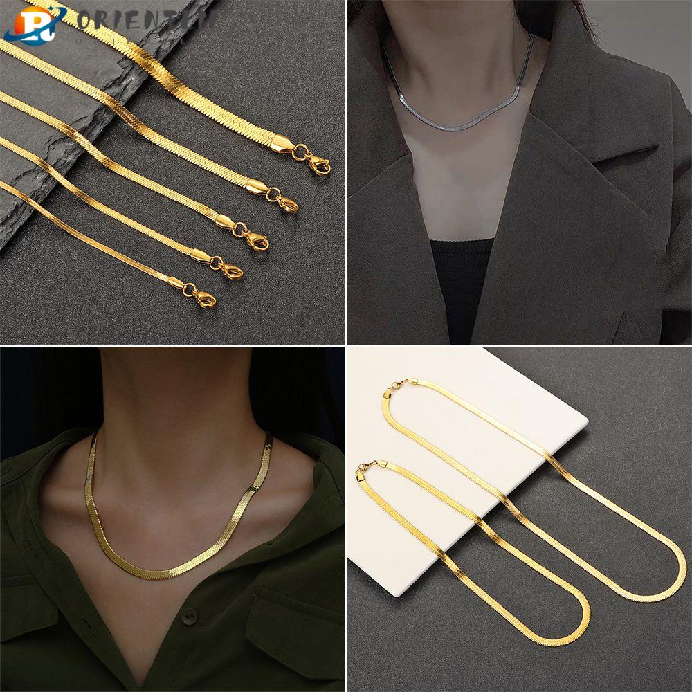 Dây Chuyền Dạng Xích Rắn Bằng Thép Không Gỉ 18 "/ 20" Thời Trang