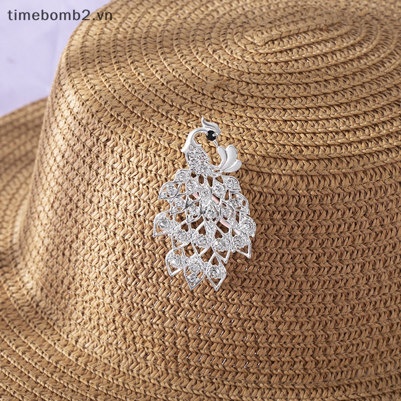 Ghim Cài Áo Hình Chim Công Đính Đá Thời Trang Cho Nữ